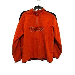 Vintage Y2K Nautica Jeans Fleece Pullover Men’s L Orange Embroidered Half-Zip Li